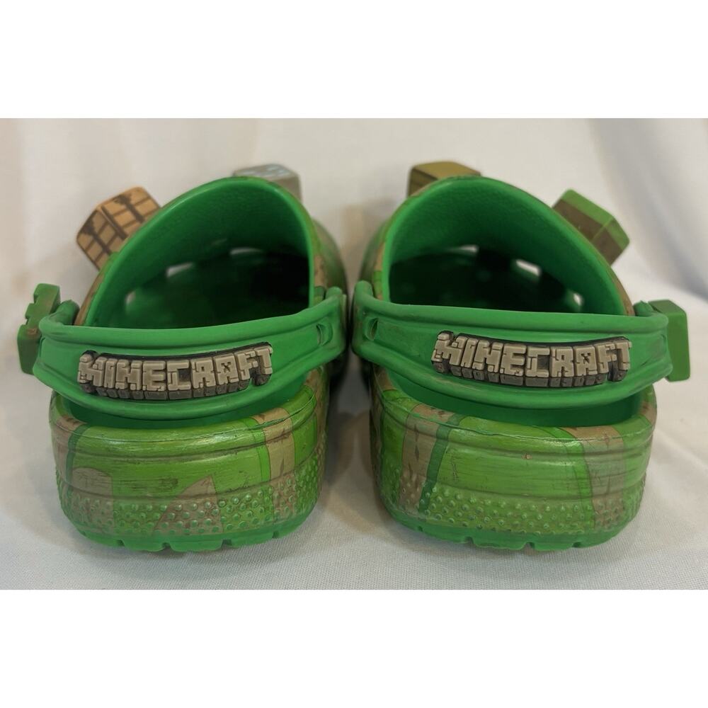 Minecraft Crocs Classic Clog Green Gamer Shoes w/Jibbitz Charms - Size 11 - Picture 4 of 7